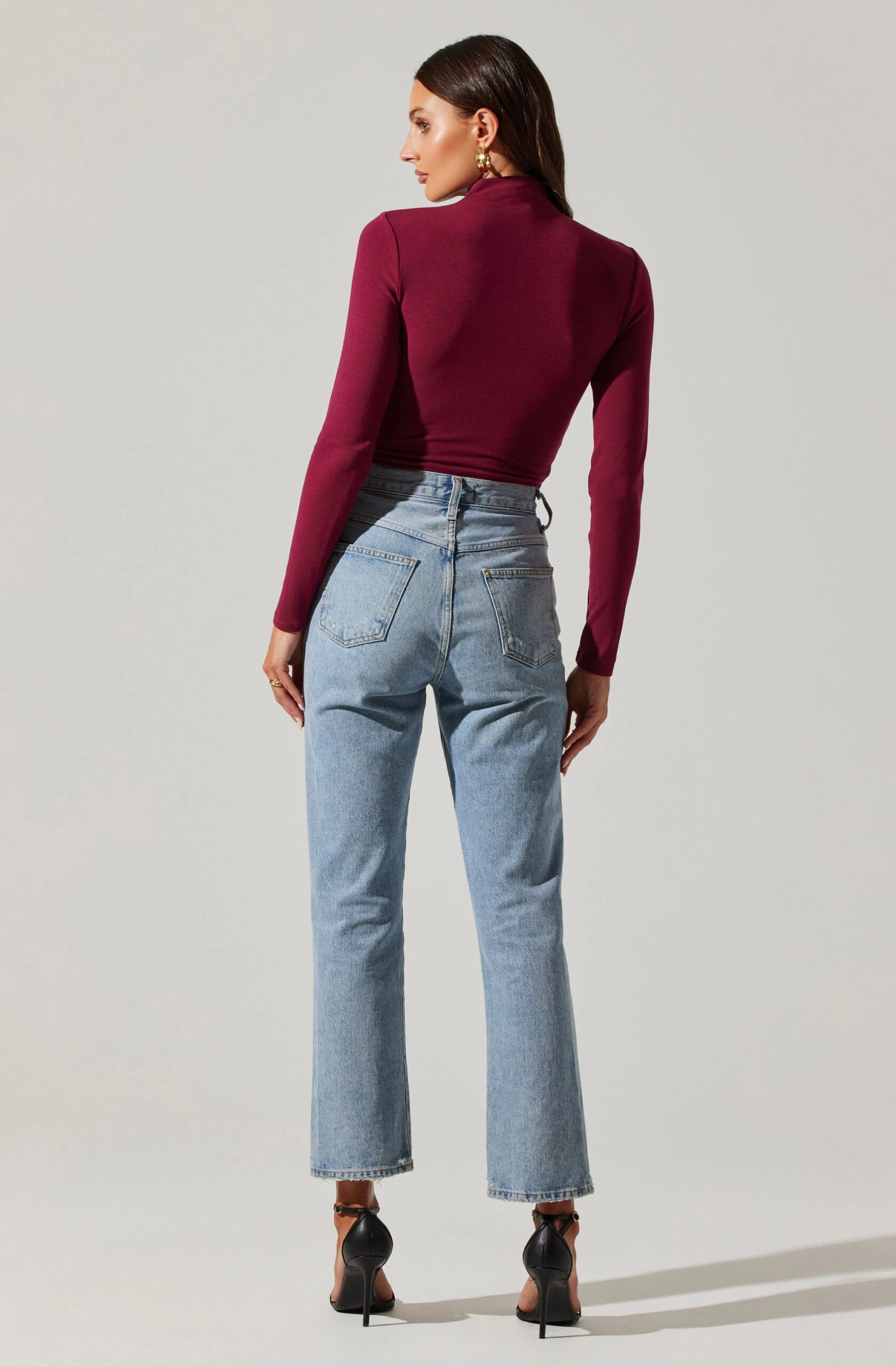 Asymmetrical Pleated Cutout Mock Neck Top 7 Asymmetrical Pleated Cutout Mock Neck Top - Image 5