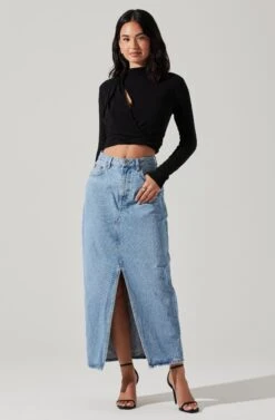 Asymmetrical Pleated Cutout Mock Neck Top 31 Asymmetrical Pleated Cutout Mock Neck Top -Chic Ladies Wear Shop AT17934 BLACK 2