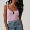 Aria Gingham Print Bustier Bodysuit 2 Aria Gingham Print Bustier Bodysuit -Chic Ladies Wear Shop ATI5936JC PINK PURPLE 0965