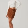 Faux Suede Mini Skirt 2 Faux Suede Mini Skirt -Chic Ladies Wear Shop LS30857 FCI CAMEL 1