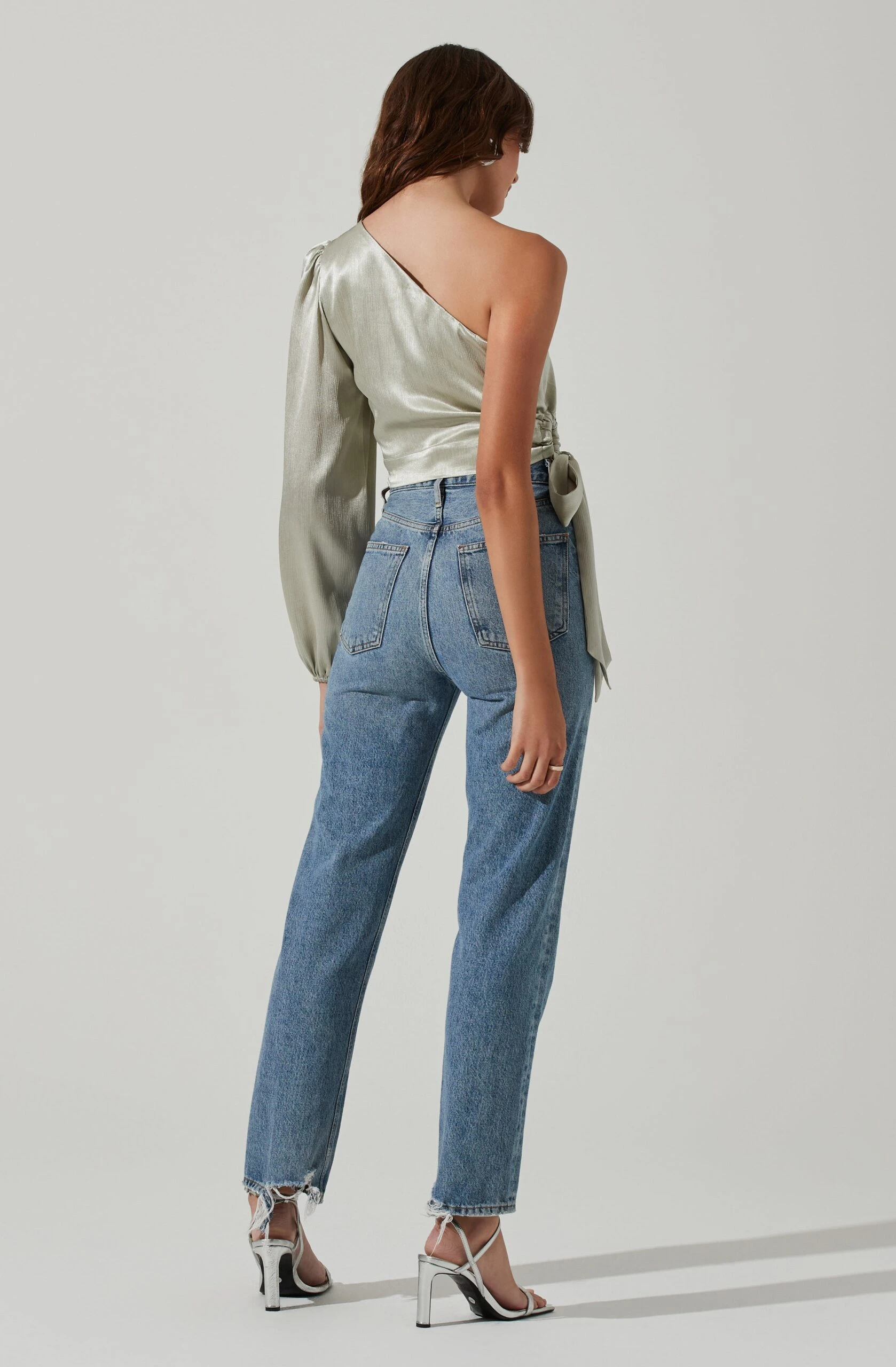 One Shoulder Side Tie Long Sleeve Top 7 One Shoulder Side Tie Long Sleeve Top - Image 5