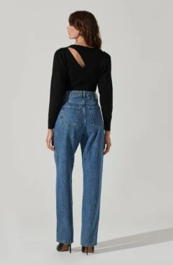 Asymmetrical Top With Long Sleeves -Chic Ladies Wear Shop LT17450 FCI BLACK 5