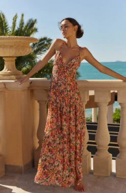 Tropics Plunge Neck Pleated Open Back Maxi Dress -Chic Ladies Wear Shop LeniAliStudios ASTR WhitsundaysLENIALISTUDIOS 20220329 ASTR WALLCANDY 17 5678 3a036896 5d62 4aba a387 4f48b1f2afb8