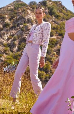 Brea Floral Quilted Cropped Puff Sleeve Jacket -Chic Ladies Wear Shop Shoot 1401